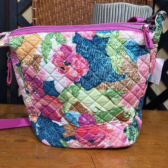 Vera Bradley Floral Crossbody Bag - Pink, Blue, Green - Picture 4 of 13